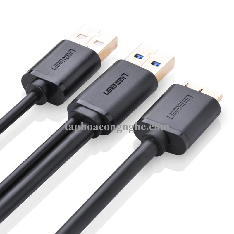 Ugreen 10898 0.5M màu Đen Cáp USB 3.0 sang MICRO USB 3.0 cho ổ cứng hỗ trợ nguồn US140 30010898